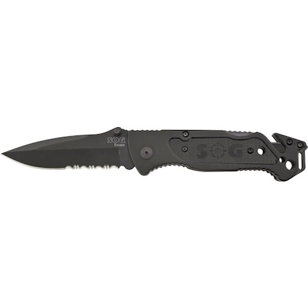 Folding Knife, Spear Point, Blk, 3-7/16 In