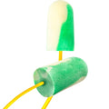 Not Applicable Disposable Foam Earplugs, Bullet Shape, 32 dB, Green, White, 100 PK