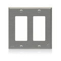 Rocker Wall Plate, Number of Gangs: 2 Stainless Steel, Powder Coated Finish, Silver