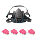 Half Mask Respirator Kit: 4 Cartridges Included, Rugged Comfort Quick Latch, (AG); P100, Size M