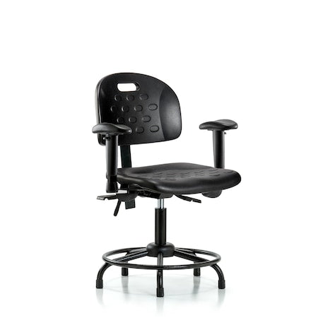 Desk Chair Newport Desk Chair, RT, Tilt AA Glides, Adjustable Arms, 17" to 22" Height, Black; Blue