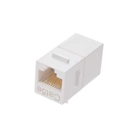 Datacom Jack, Cat5, Inline Coupler, White