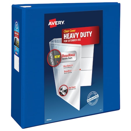 Heavy-Duty View 3 Ring Binder, 4 in