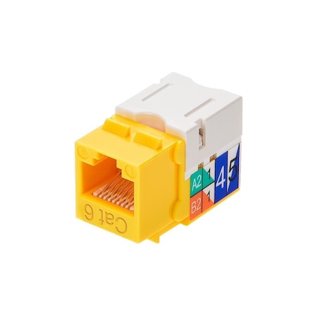 Datacom Jack, Cat6, Punch Down, Yellow