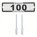Locker Number Plate, 2 3/8 in W, 3/4 in H, White paper w/ clear plastic cover