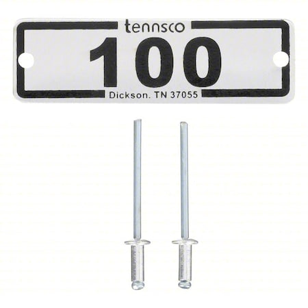 Locker Number Plate, 2 3/8 in W, 3/4 in H, White paper w/ clear plastic cover
