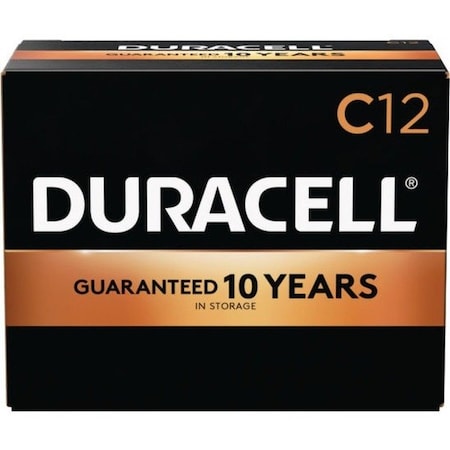 Coppertop C Alkaline Battery, 1.5V DC, PK12