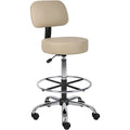 Caressoft Medical/Drafting Stool W/ Back Cushion
