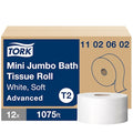 Jumbo Core, 2 Ply, 1,075 Sheets, White, 12 PK