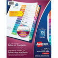Table of Contents Index Divider 8-1/2 x 11", Assorted, PK15