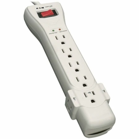 Power Strip, Surge, 5-15R, 5-15P, 7 ft., Light Gray