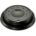 Lid for 12 to 24 oz. Hot Cup, Dome, Sip Through, Black, Pk1000