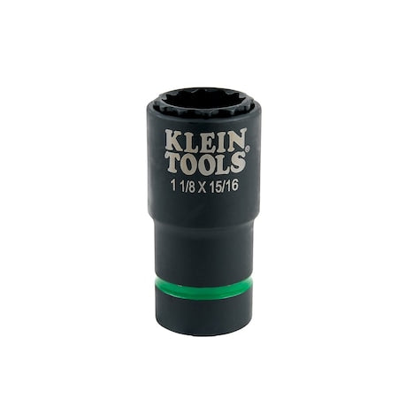 2-in-1 Impact Socket, 12-Point, 1-1/8 and 15/16-Inch