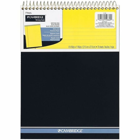8-7/8 x 11-3/4" Canary Wirebound Legal Pad, 70 Pg