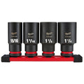1/2 in Drive 6 Point Socket Set, SAE, 4 pcs