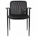 Guest Chair, 24 in W 24" L 33" H, Fixed, Mesh Seat