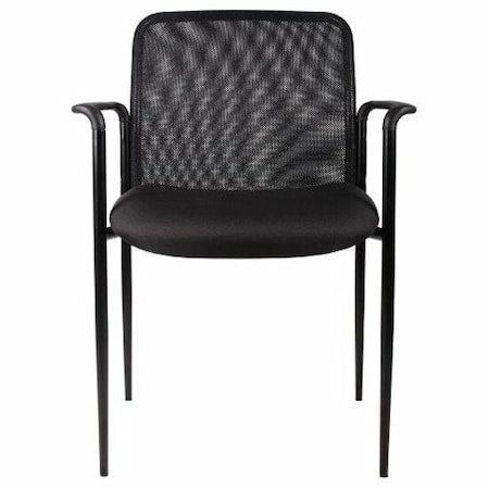 Guest Chair, 24 in W 24" L 33" H, Fixed, Mesh Seat