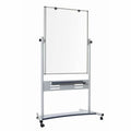 Dry Erase Board, Steel, 80 in, 38 in, Aluminum Frame, White, Matte