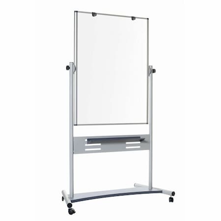Dry Erase Board, Steel, 80 in, 38 in, Aluminum Frame, White, Matte