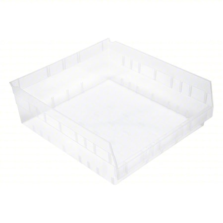 Economy nesting shelf bin, Plastic, Clear, 6 in H, 16 1/2 in W, 17 7/8 in L