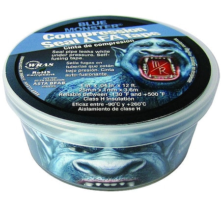 Repair Tape, Silicone, Blue, 4 yd L, 1 in W