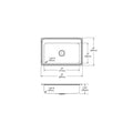 Bowl Drop-In Sink,33""x21.25""x6.5"",Gray