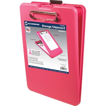 8-1/2" x 11" Plastic Clipboard 3/4", Pink