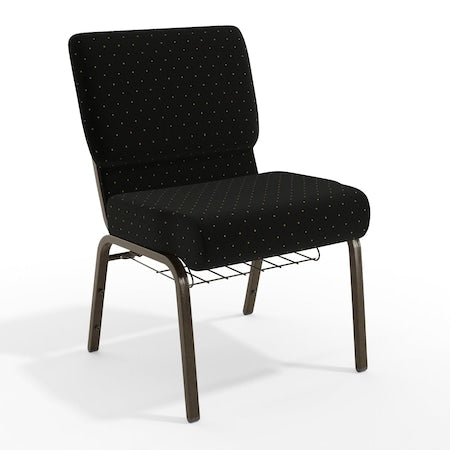Black Dot Fabric Church Chair, PK4