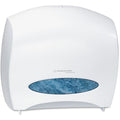Toilet Paper Dispenser, Jumbo Core, Horizontal Double Roll, Plastic, White
