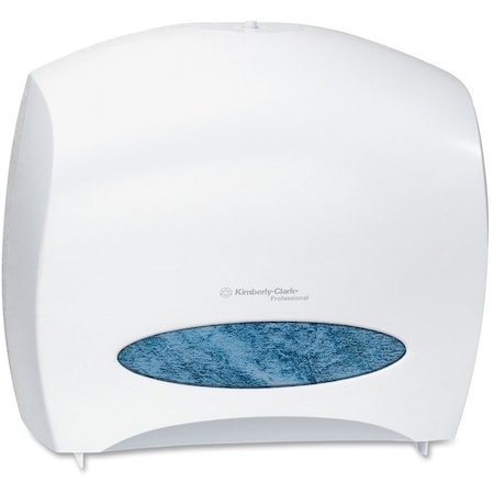 Toilet Paper Dispenser, Jumbo Core, Horizontal Double Roll, Plastic, White