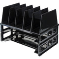 Letter Tray, Black, Plastic, 13 1/2 in W, 9 in L, 10 1/4 in H, 9.1" D, 7 Number of Compartments