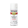 Spray Paint, White, Flat, Solvent, 12 oz