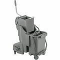 8 gal CLEANERx Dual Bucket Side Press Mop Bucket and Wringer, Gray, Polypropylene
