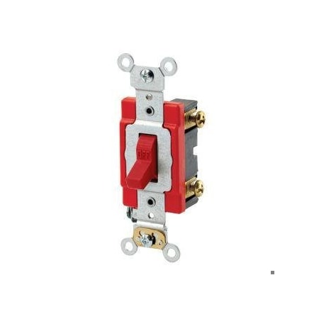 Wall Switch, 2 hp, Toggle, 20 A, Red