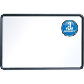 Dry Erase Board, Melamine, 18 in, 24 in, Plastic Frame, White, Gloss