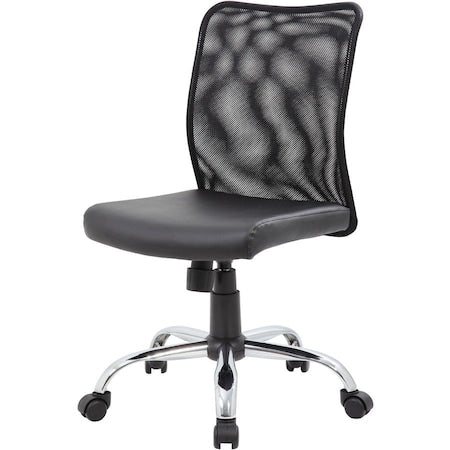 Mesh Task Chair, Armless, Black