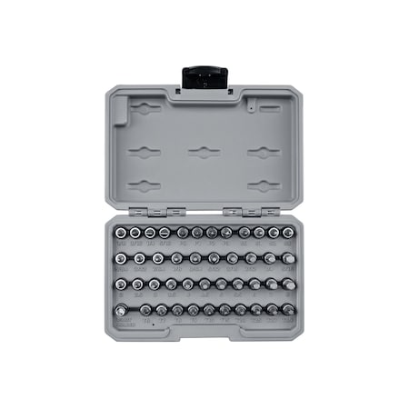 1/4 in Drive Socket Bit Set, SAE/Metric/Torx, 44 pcs