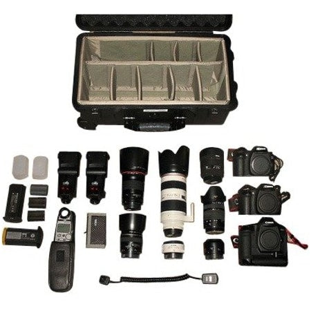 Black Protective Case, 22"L x 13.81"W x 9"D, Latch: Double Throw