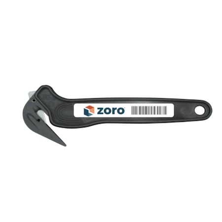 Disposable Film Cutter w/ Tape Splitter, 6 1/2" L, Recycled Plastic, Recessed Steel Blade, Black