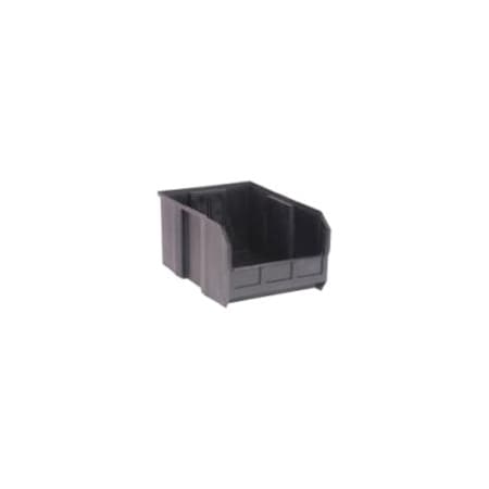 Hang & Stack Storage Bin, Polypropylene, Black, 8 in H, 11 in W, 16 in L