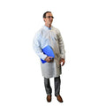 White Lab Coat, PK30, Polypropylene, Snaps Closure, White, 2XL, 30 PK