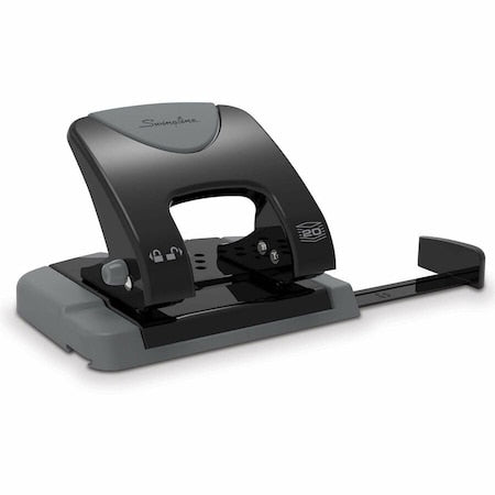 Two-Hole Paper Punch, 20 Sheets, Blck/Gray