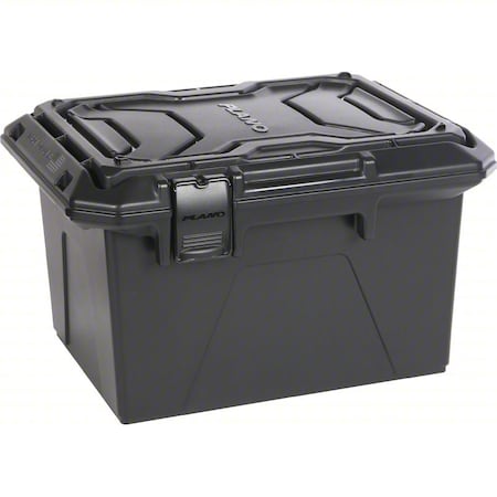 Stackable Storage Tote, 4.2 gal, 12-1/4 in L x 9-1/4 in W x 8-1/2 in H, Black, Plastic