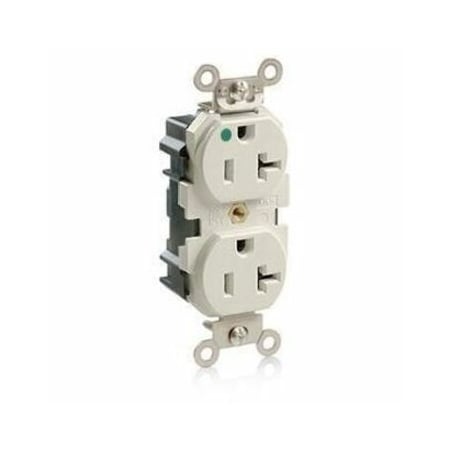 Straight Blade Receptacle, 5-20R, 20 A, 125V AC, Flush Mount, Self-Grounded