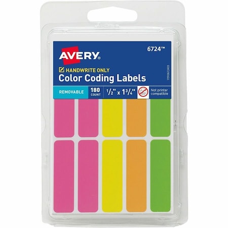 Removable Color-Coding Labels, Re, PK180