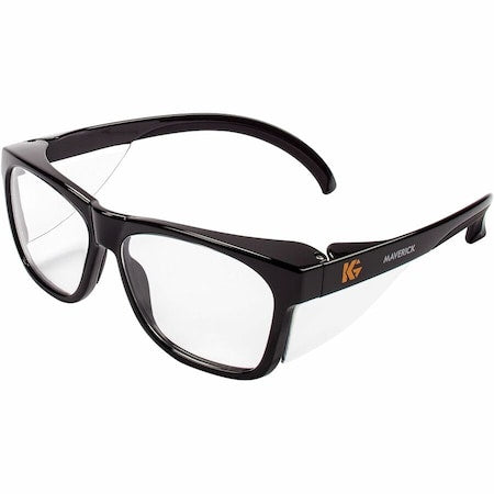 Maverick(TM), Safety Glasses, Anti-Fog, Clear Lens, Black Frame, Full-Frame