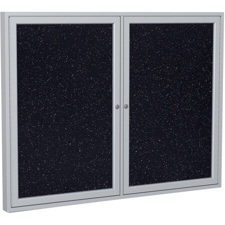 Enclosed Rubber Bulletin Board 36"x60", 2 Door