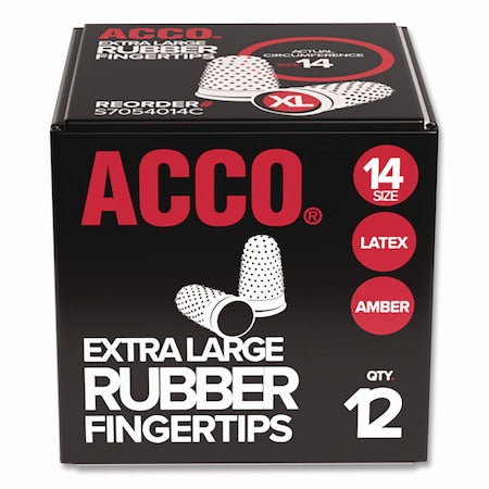 Rubber Finger Tips,Size 14, X-Large,PK12