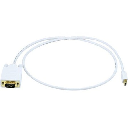 White Mini Display Port to VGA Cable, 3ft 32AWG
