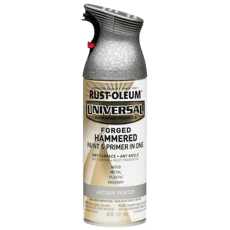 Hammered Spray Paint, Antique Pewter, Forged Hammered, Solvent, 12 oz